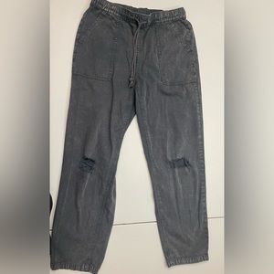 Aerie black acid wash pants